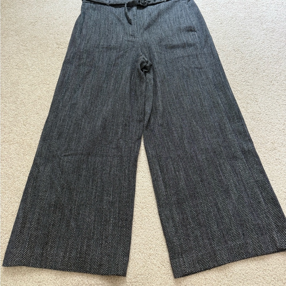 Ann Taylor Black and White Herringbone Pants